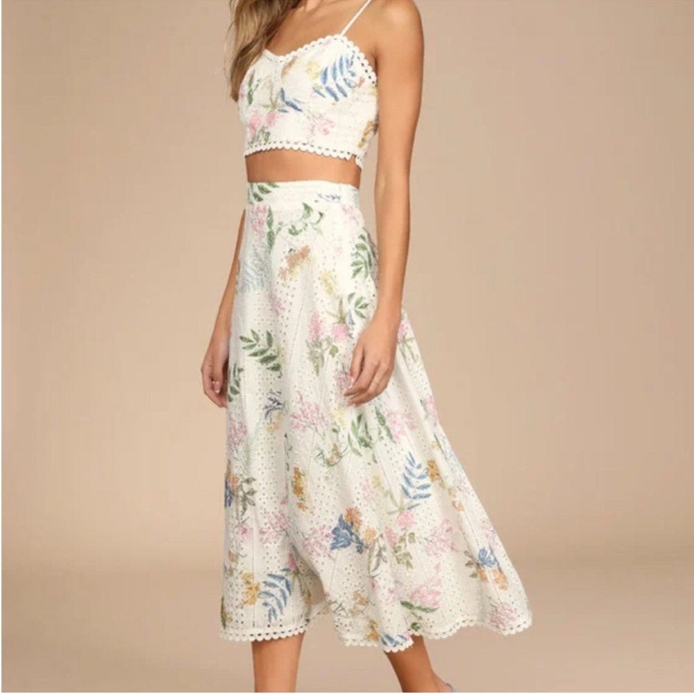 Lulus Floral Eyelet  Floral two piece